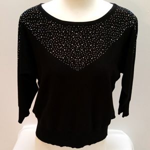 Cable & Gage knit crystal knit top